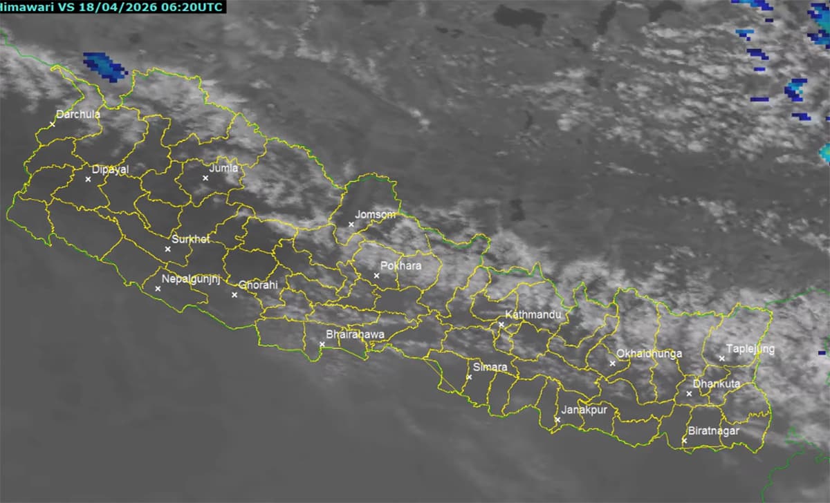 काठमाडौंसहितका स्थानमा वर्षा, सर्दै छ पूर्वतिर