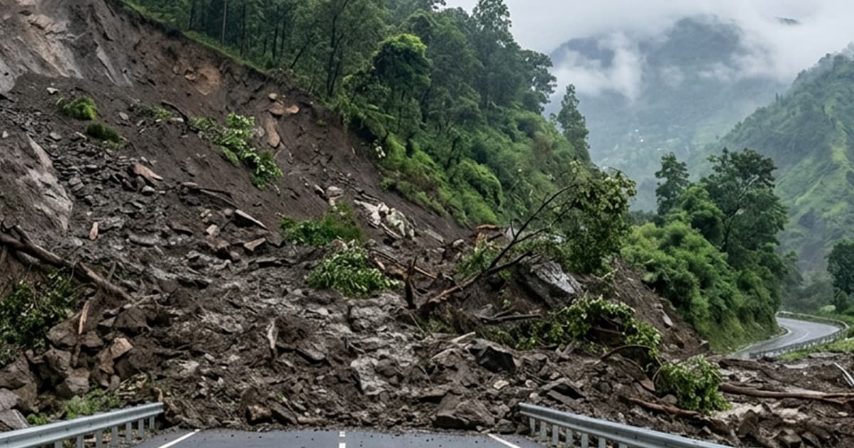 गोगने खोलामा लेदोसहितको पहिरो, सुर्खेत–जुम्ला सडक पूर्ण रूपमा अवरुद्ध