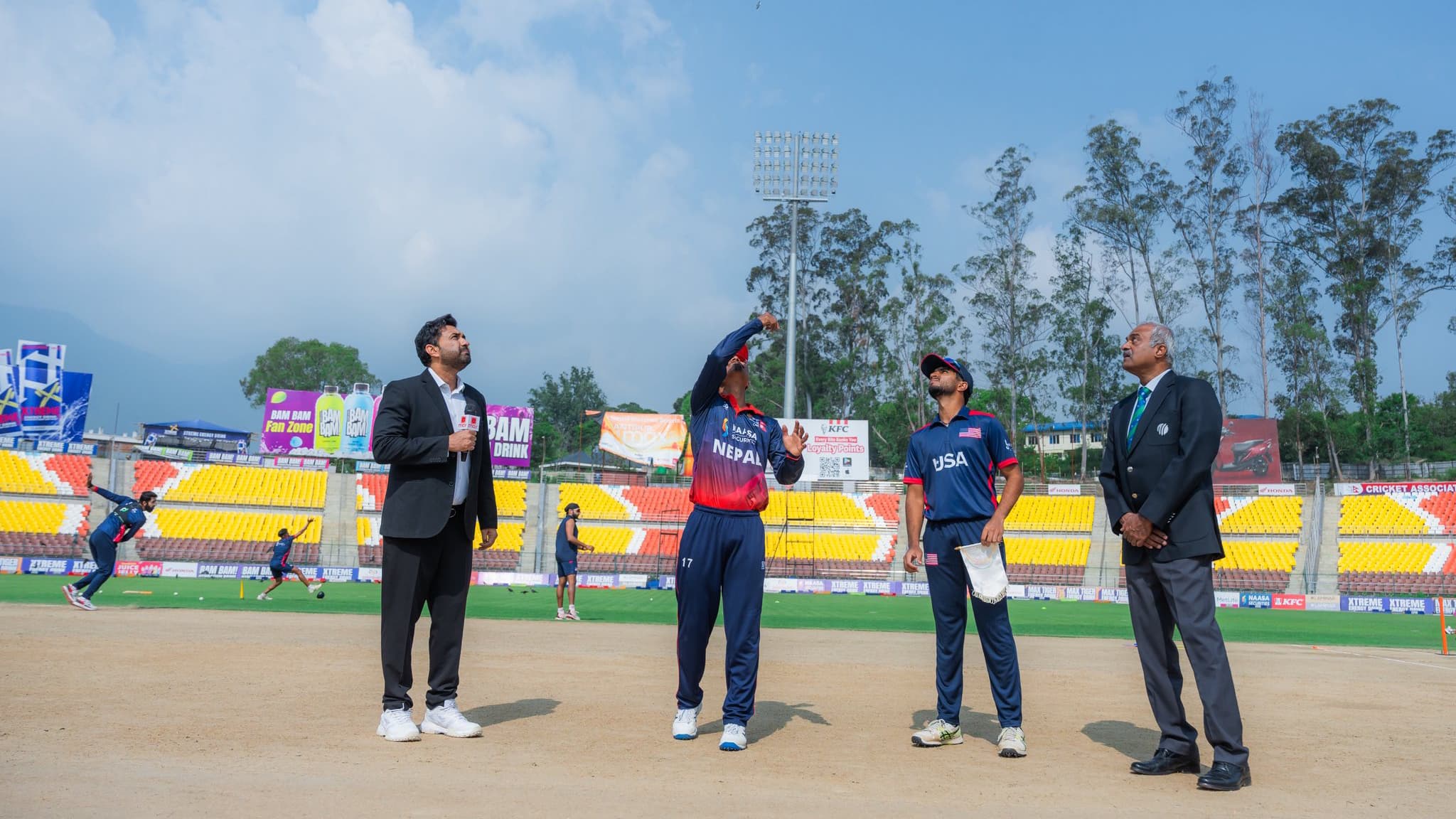 लिग–२ क्रिकेट : अमेरिकाविरुद्ध नेपालले पहिले फिल्डिङ गर्दै, ईशानको डेब्यू