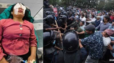 प्रहरीसँगको झडपमा ५० बढी शिक्षक घाइते, पत्रकार कार्कीको आँखामा चोट