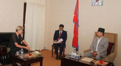 उपराष्ट्रपतिसँग युरोपेली सङ्घका राजदूत लोरेन्जाको शिष्टाचार भेट