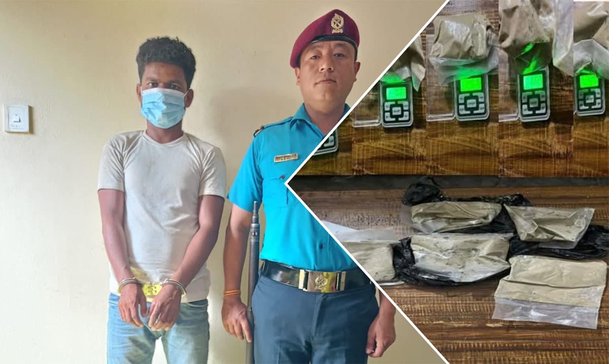 मोरङमा हवाई फायर गरेर प्रहरीले समात्यो ब्राउनसुगर कारोबारी