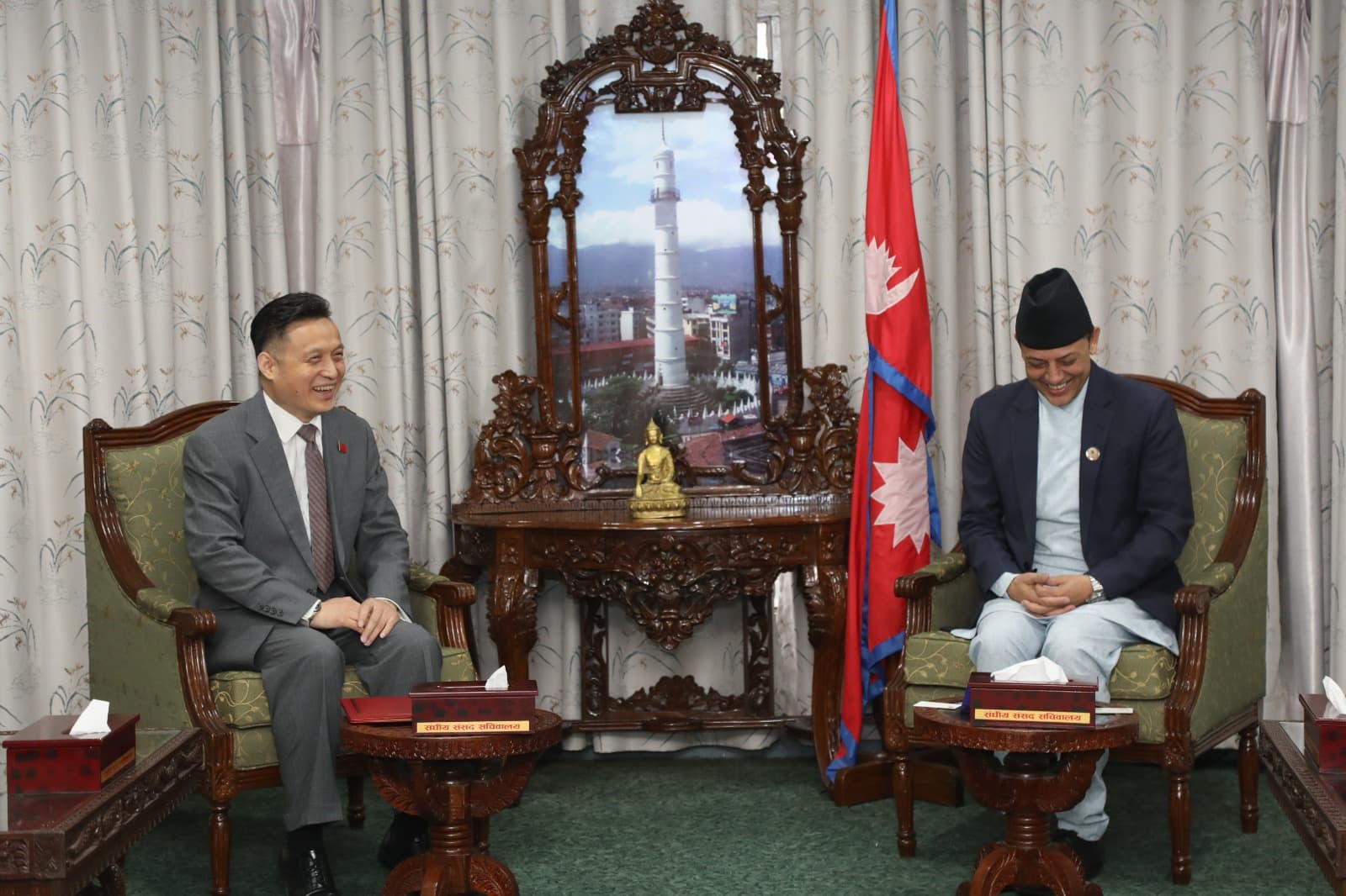 सभामुख र चिनियाँ राजदूतबीच भेट, एक चीन नीति र बीआरआईबारे पनि कुराकानी