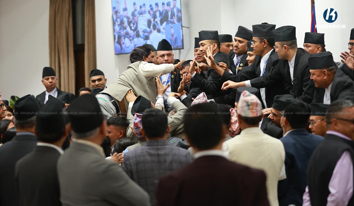 विपक्षीको नाराबाजीबीच प्रतिनिधिसभा निर्वाचनबारे राष्ट्रिय सभाबाट प्राप्त सन्देशको जानकारी