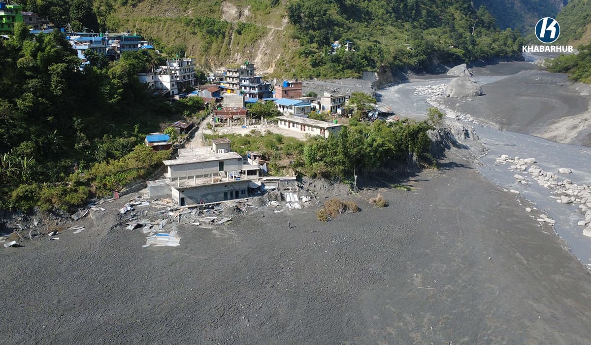 बुढीगण्डकी बाढीबाट माछाखोलामा करोडौँको क्षति (तस्बिर)