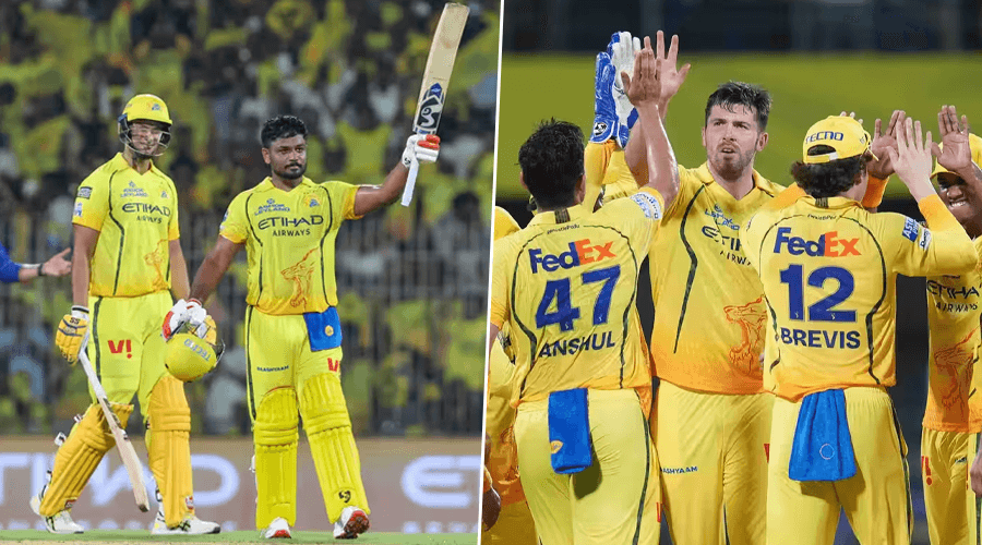 सामसनको शतक, ओभरटनको ४ विकेटमा चेन्नईको पहिलो जित