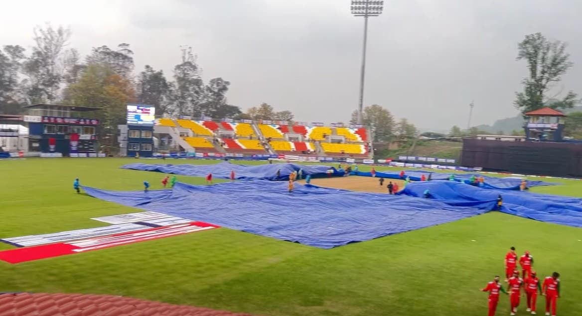 नेपाल र ओमानबीचको खेलमा वर्षा बाधक, डिएलएस मेथडमा नेपाल पछाडि