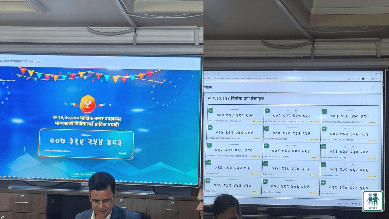 २५० रूपैयाँको सामान किन्नेले पाए सरकारको १० लाख उपहार