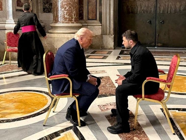 Trump and Zelenskiy meet one-on-one in Vatican basilica to seek Ukraine peace
