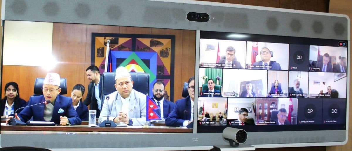 पश्चिम एसियामा रहेका नेपाली कूटनीतिक नियोगहरूसँग परराष्ट्र मन्त्रालयको भर्चुअल अन्तरक्रिया