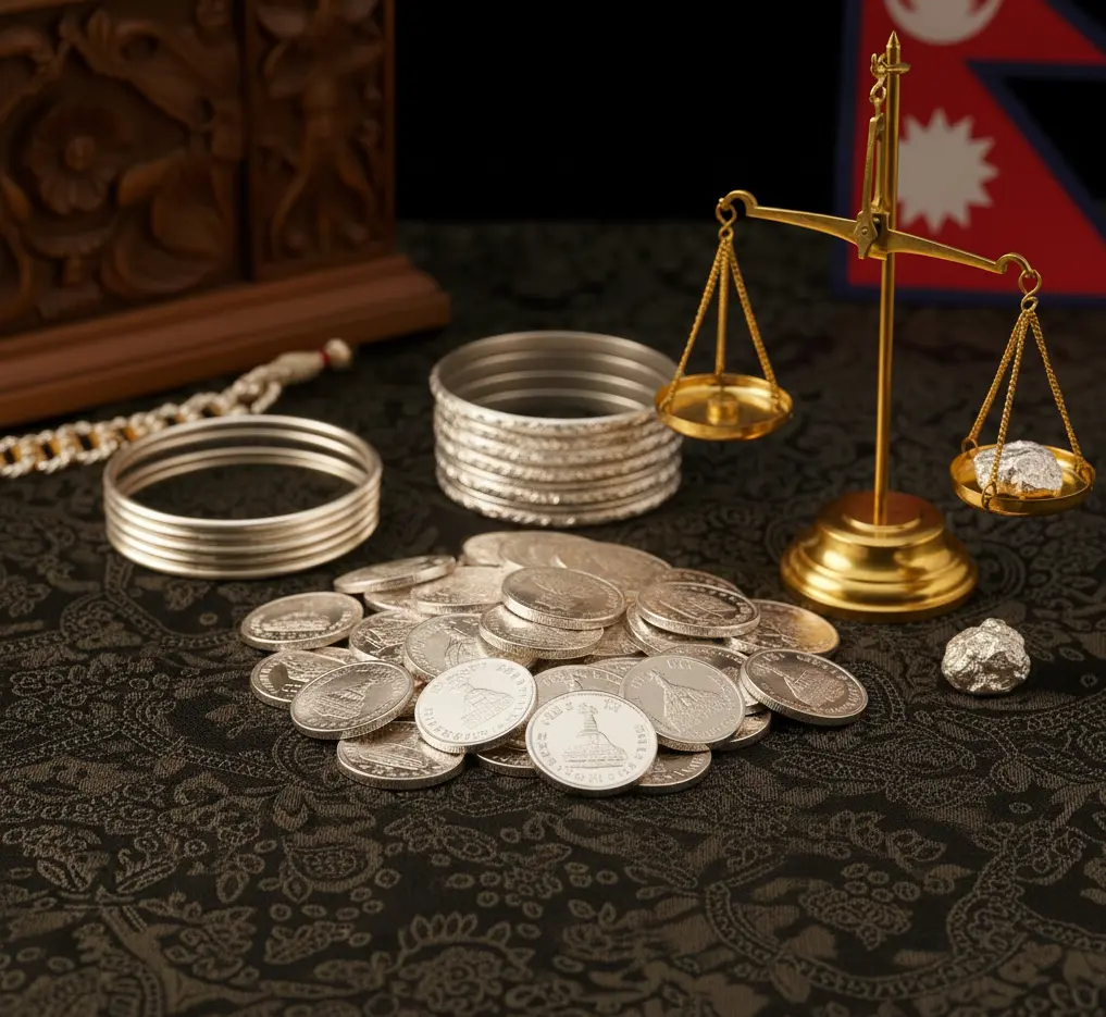 Silver price chart concept